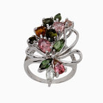 серебряное кольцо с полудрагоценными камнями 59090373